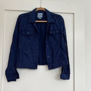 Tommy Bahama Two Palms Raw Edge Linen Jacket Navy